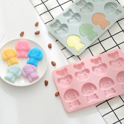 China Factory Direct Sale Viable Wholesale Cheap Animal Dog Shape 8 Cavities Birthday Demoulding Chocolate Mold For Ice Cube Trays for sale