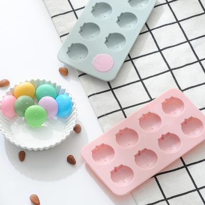 China High Quality Viable DIY Cartoon Doraemon Shape 8-Cavity Thickening Mini 100% Food Grade Candy Cookie Molds for sale