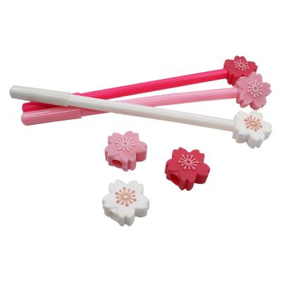 China 3D Farming OEM Free Sample High End Girl Sakura Flower Toys Lovely Pencil Topper For Office School Kids Pen Topper for sale