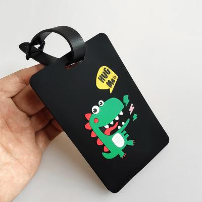 China Eco-firendly Customized Logo Hug Me Luggage Cartoon Dinosaur Blank Luggage Tag With Travel Luggage Tag for sale