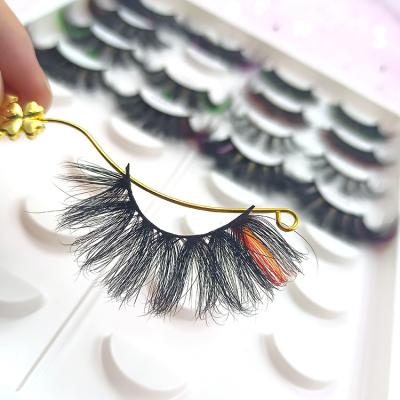 China Long Natural Other Colored Two Colored Lashes 25mm Lashes Two End Eyelash Toned Mink Lashes Colored Lashes for sale