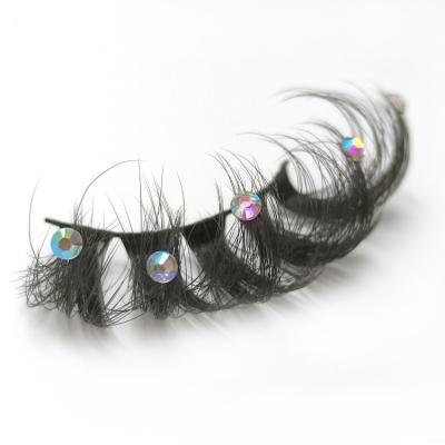 China 3d 5d Effect Eyelash Butterfly Gem Glitter Lashes Strips Custom Glitter Fake Lashes 25mm Glitter Lashes for sale