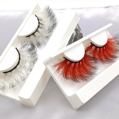 China Colorful D Color Loop Color Lashes 25mm Color Russian Tape Lashes for sale