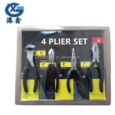 China Factory Price MULTI FUNCTIONAL Eco Friendly Handle 4 PCS Pliers Set for sale