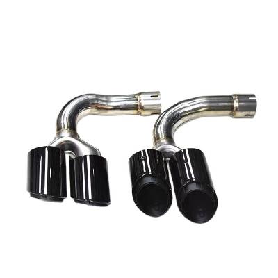 China Automotive Exhaust System High quality Universal Tail Throat For PORSCHE Cayenne 2012-2021 Plating Black Y Shape Double Exit Stainless Steel Exhaust Pipe for sale