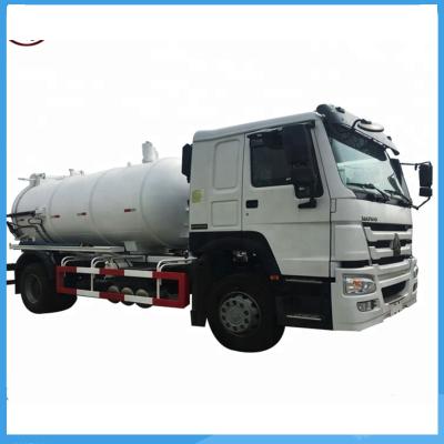 China Carbon Steel Sinotruk HOWO 10000 Liters Vacuum Pump Sewage Suction Tanker Truck à venda