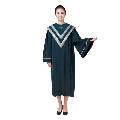 China 4 Seasons Choir Robe Unisex Standard Church Robe Gown Singing Costume Sabbath Hymn Party Equipment Green Office Clothing for sale