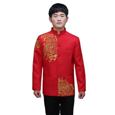 China Chinese Hanfu Red Cloak China Spring Festivals Costume Exhibition Tang Clothing Ancient Chinese Wedding Tang Clothing Bridegroom Zhongshan Wear Performance for sale