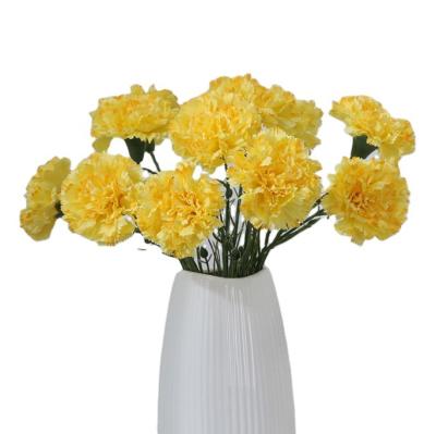 China Wholesale Artificial Flowers High Simulation Silk Flowers Artificial Carnation For Mother's Day for sale