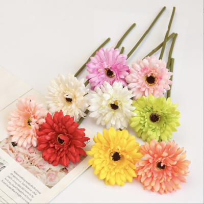 China High Simulation Silk Flowers Wholesale Artificial Flowers Single Stem Gerbera For Decor for sale