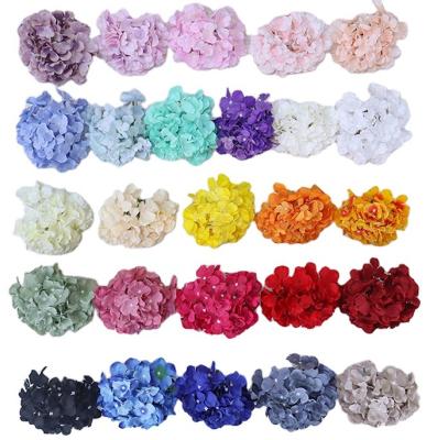 China Wholesale Fashional Artificial Flower Hydrangea Flowers Silk Hydrangea Heads For Wedding Decor for sale