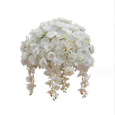 China Beautiful White Rose Wedding Centerpiece Hydrangea Orchid Flower Popular Wedding Flowers For Wedding Decor for sale