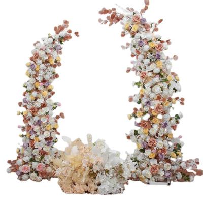 China Arches Wedding Backdrop Durable High Quality Artificial Flower Colorful Artificial Wedding Decor for sale