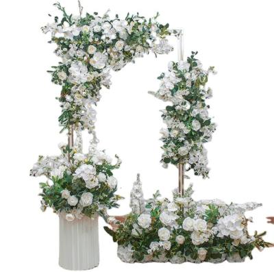 China Wedding Stage Decoration Artificial Flowers Popular White Floral Flower Arrangement For Wedding Decor for sale