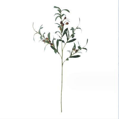 China High Simulation Artificial Greenery Leaves 4 Forks Artificial Olive Branch For Home Decor for sale