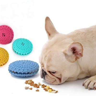 China Viable Pet Food Spilling Ball Toy Elastic Soft Rubber Dog Molar Cleaning Teeth Spilling Food Device Dog Chewing Toy for sale