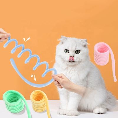 China Sustainable Pet Supplies Cat Toys Plush Spring Modeling Soft Short Plush Toys Contain Catnip for sale