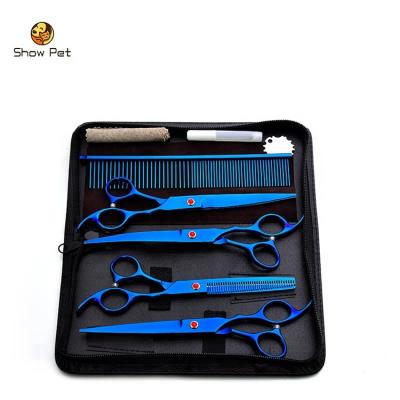 China Viable Price Pet Grooming Scissors Set 6CR Stainless Steel Pet Scissors Grooming for sale