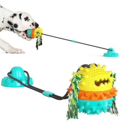 China Hot New Pet Products Amazon Mock Indoor Sucker Conflict Rope Viable Ball Sounding Dog Toy for sale