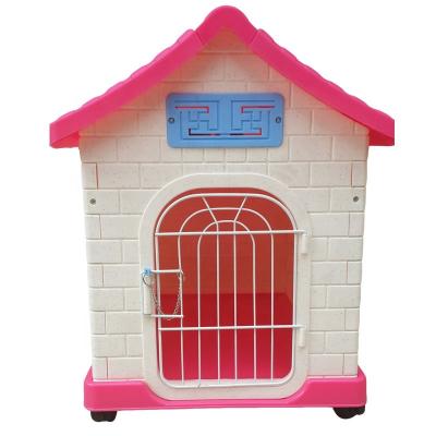 China Factory New Design Hot Sale Luxury Plastic Pet House Outdoor Kennel Breathable With Toilet for sale