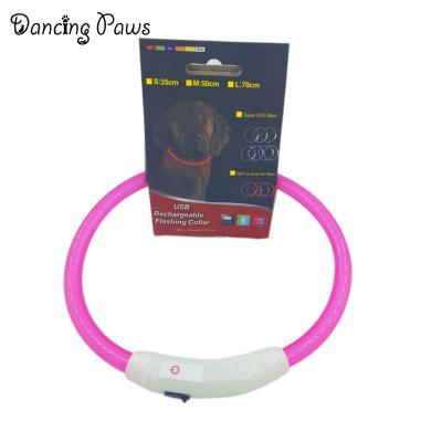 China Amazon Selling Adjustable Hot Selling Training USB Charger Dog Collar Dog Collar Adjustable LED Night Light for sale