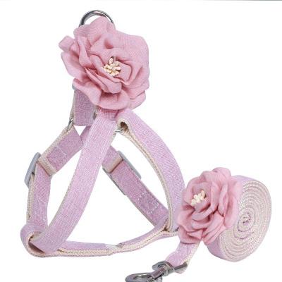 China Camellia Cotton And Linen Solid Color Trunk Back Pull Rope For Small And Medium Dogs To Go Out And Walk 1.5cm for sale