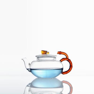 China DB2503 Handblown Sustainable Borosilicate Glass Teapot With Glass Handle for sale