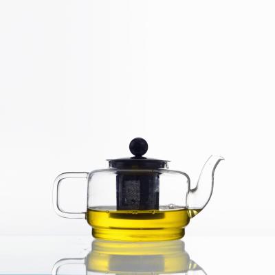 China DB6504 Handmade Transparent Heat Resistant High Borosilicate Glass Teapot for sale