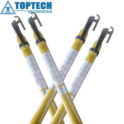 China High Voltage Fiberglass Telescopic Insulated Triangle Hot Sticks Rod, Triangle 8ft No Twist Hot Stick for sale