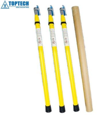 China TOPTECH 25ft No Twist Hot Stick Adjustable Triangle /Rung telescopic hot stick made in China, Fiberglass Ground stick for sale