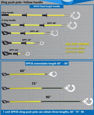 China sling stik sling push pull pole yellow insulated fiberglass handle sling hook Hands Free Load Control Tool for sale