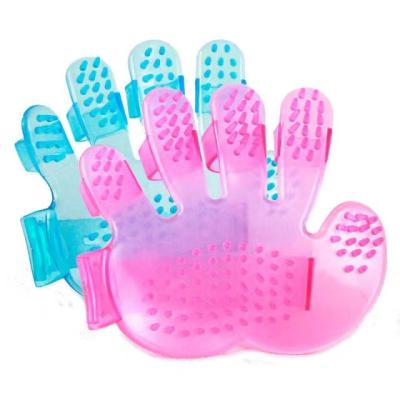 China Stocked Dog Massage Palm Five Finger Brush Cat Bath Cleaning Pet Supplies Pet Bath Brush for sale