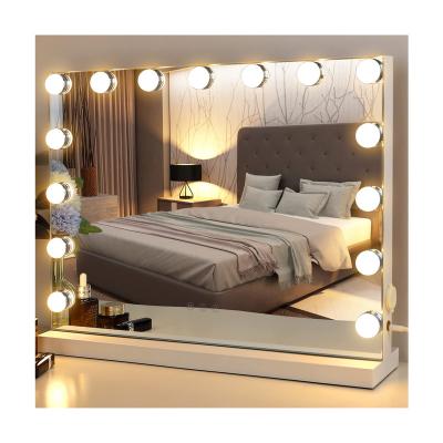 China Vanity Mirror Lighted Vanity Mirror Cosmetic Vanity Mirror with 12 LED Bulbs 360 Rotating Light Up Mirrors for Bedroom for sale