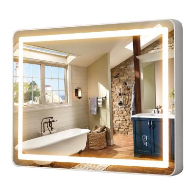 China Modern Bathroom Mirror With Lighting 80 x 60cm Bathroom Fog Mirror With View High Quality Aluminum Bathroom Wall Mirror for sale