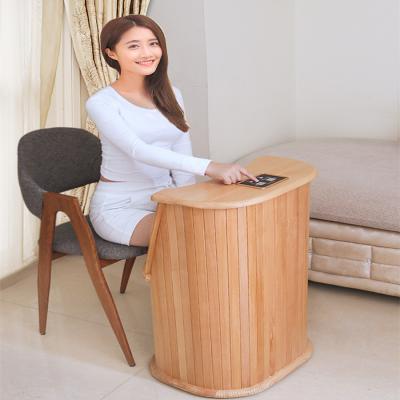 China Luxury Computer Control Panel Wooden Barrel Personal Care Appliances Far Infrared Foot Sauna with Foot Massager Solid Home Mini Infrared Sauna Rooms 10pcs for sale