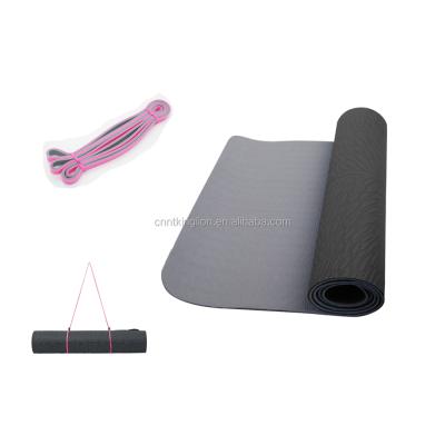 China Hot Selling Custmerized Loose Weight Promotion Rubber Yoga Mat With Resistance Band Yoga Set for sale