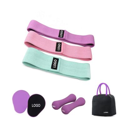 China Physiotherapy Exercise Hip Bands and Workout Dumbbell and Glide Discs Core Sliders with Carry Bag for sale