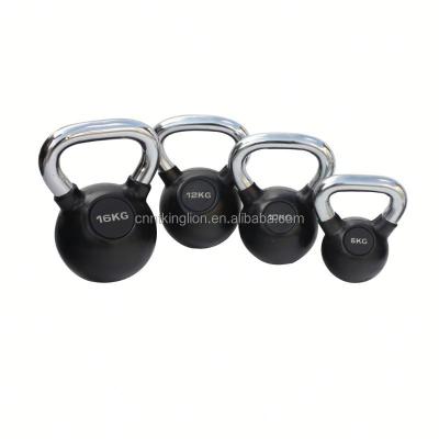 China Chrome Universal Grip Rubber Coated Kettlebell Dumbbell for sale