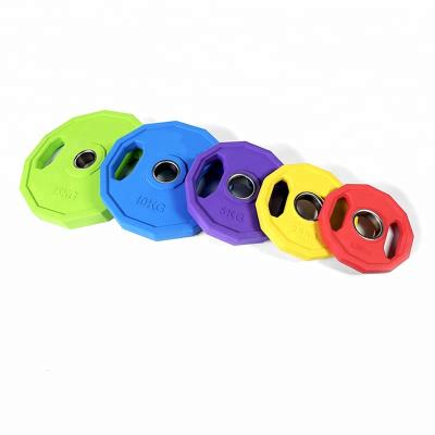 China 12 Edge Resistance Eco-friendly Weightlifting Customized Colorful Rubber Coated Fitness Weight Plate for sale