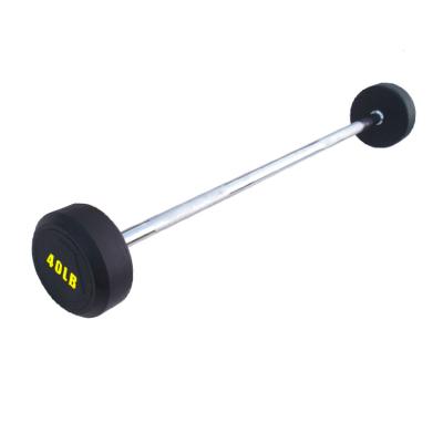 China Nantong Heavy Duty Men's Weightlifting Olimpic Straight Grip Customized Body Pump Rubber Barbell for sale