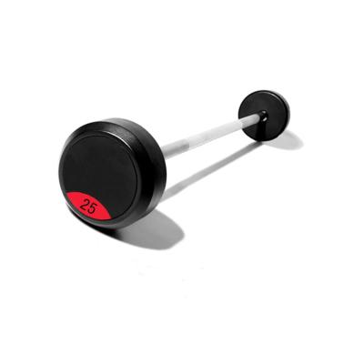 China Heavy Duty Force Forming Straight Grip Fixed Rubber Barbell for sale