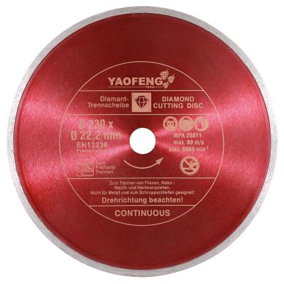 China Concrete 9 inch 230MM disc granite wet cutting diamond saw blade corte discos hormigon for agate cutting for sale