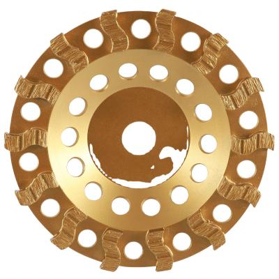 China Hot Sale 5inch Diamond Cup Wheel Ferrous Inclined Pointed Tooth Diamond Metal Grinding Wheel For Marble Concrete for sale