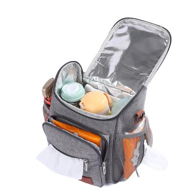 China Custom Factory Water Resistant Mummy Diaper Bag Backpack Cheap And Low Moq Tote Bag Portable Mommy Baby Bag for sale