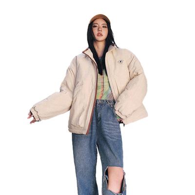 China QUICK DRY Winter solid color cotton-padded clothing brand street loose couple thick warm bread suit for sale