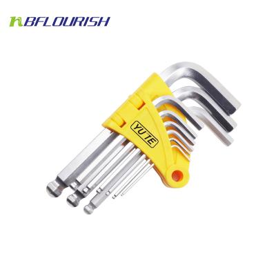 China ALLOY FLOURISH Factory 9PCS Short Arm Ballpoint Pen 40Cr-v Hex Key&Allen Key set&Allen Key Set for sale