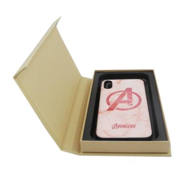 China Handmade Wholesale Custom Paper Printed Mobile Phone Case Packaging Box With Tray And Vacuum Plastic Forming Insert for sale