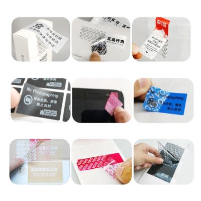 China Wholesale Custom Shipping Carton Moving Package Anti-counterfeit Camera Proof Security Vacuum Seal Label Sticker Roll Custom Zero Printing for sale