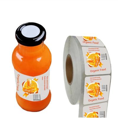 China Anti-Counterfeit Custom Printing Food Bottle Logo Sticker Label, Rolled Packaging Logo Sticker For Food Glass Bottle Can Labeling for sale