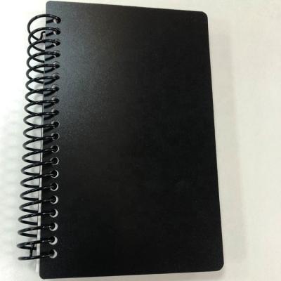 China Custom A5 Spiral Black PVC Printed / Plastic Cover Un-ordered Logo Printed Journals Notebooks Office Stationery Supplies for sale